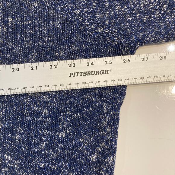 NWOT J. MCLAUGHLIN Sweater Men XL Linen Cotton Blue White Speckle LongSlv Nashau - Picture 7 of 9